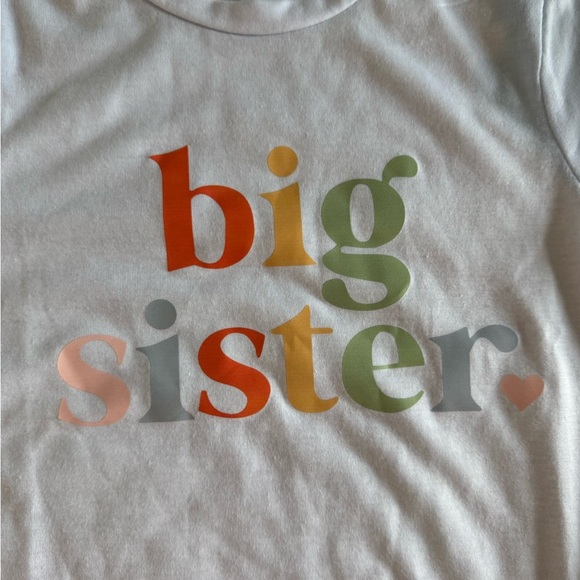 Colorful Big Sister Tee Big Sister Toddler Girls’ Short Sleeve T-Shirt Size 3T - Picture 4 of 6